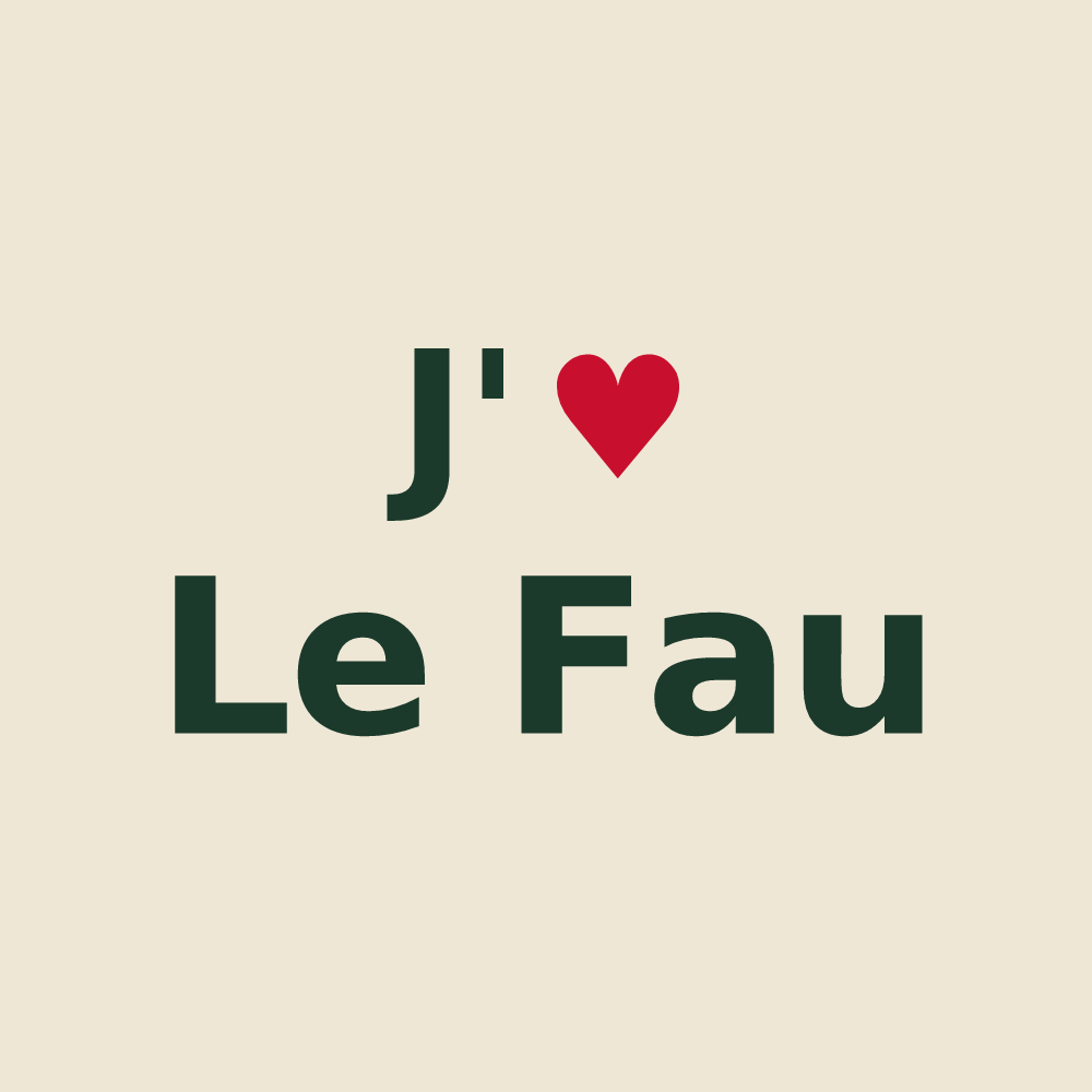 Tote bag personnalisé Le Fau — design J'aime Le Fau
