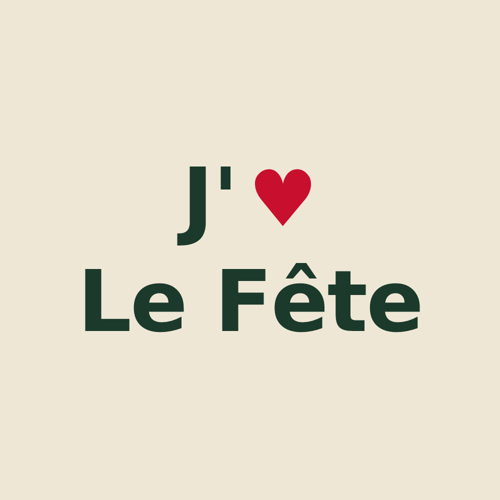 Tote bag personnalisé Le Fête — design J'aime Le Fête