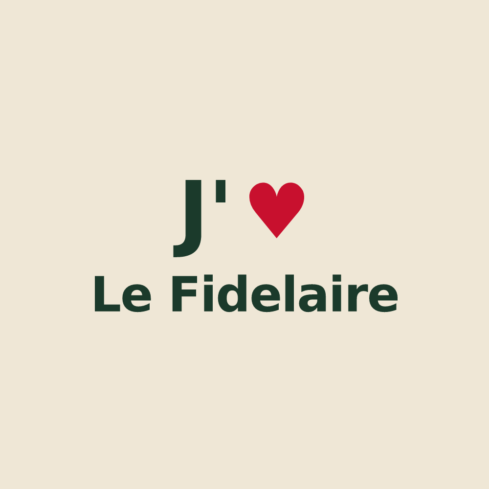 Tote bag personnalisé Le Fidelaire — design J'aime Le Fidelaire