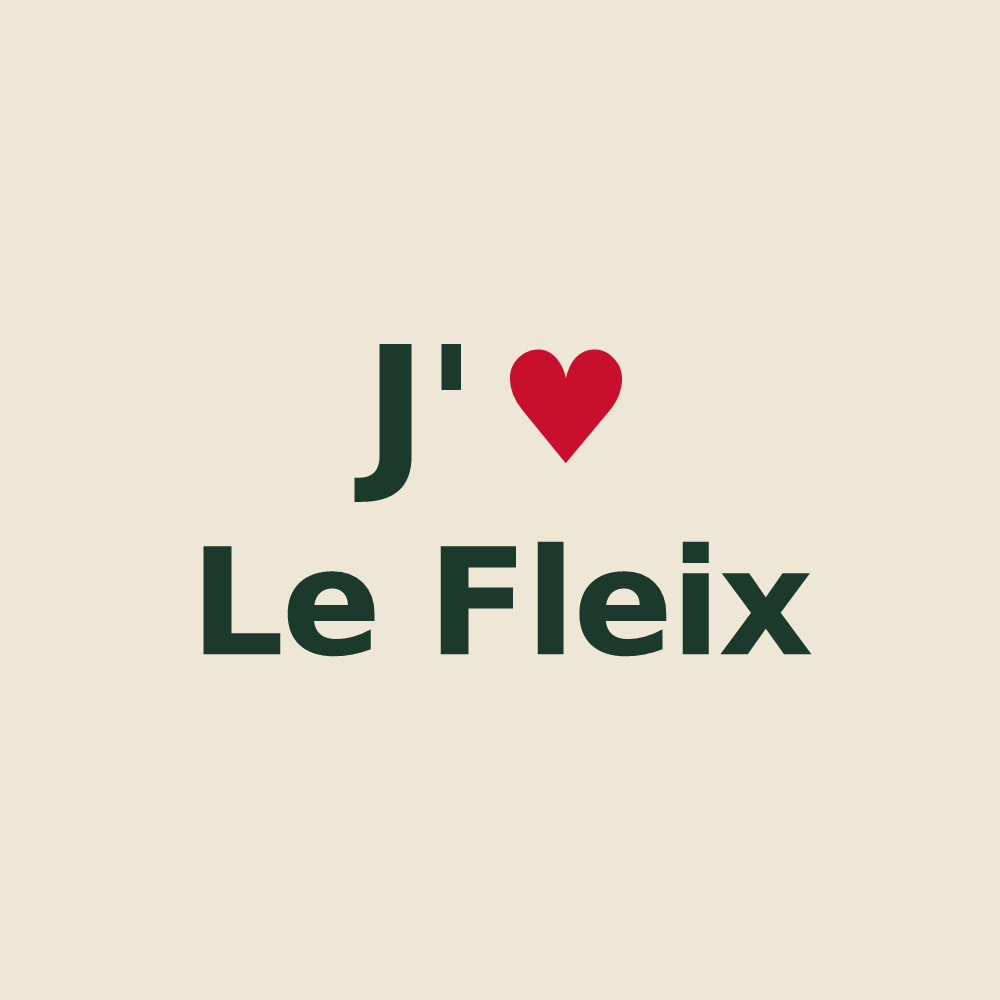 Tote bag personnalisé Le Fleix — design J'aime Le Fleix