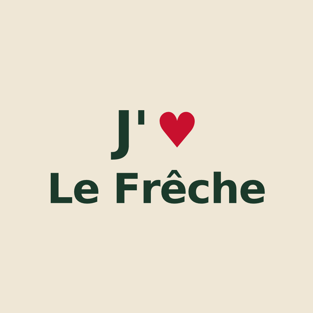 Tote bag personnalisé Le Frêche — design J'aime Le Frêche
