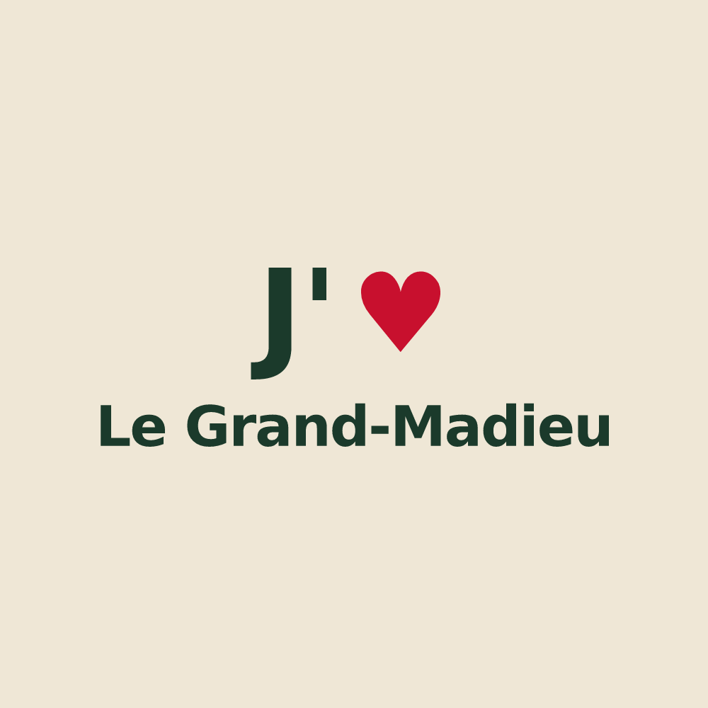 Tote bag personnalisé Le Grand-Madieu — design J'aime Le Grand-Madieu