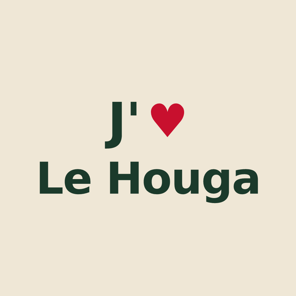 Tote bag personnalisé Le Houga — design J'aime Le Houga