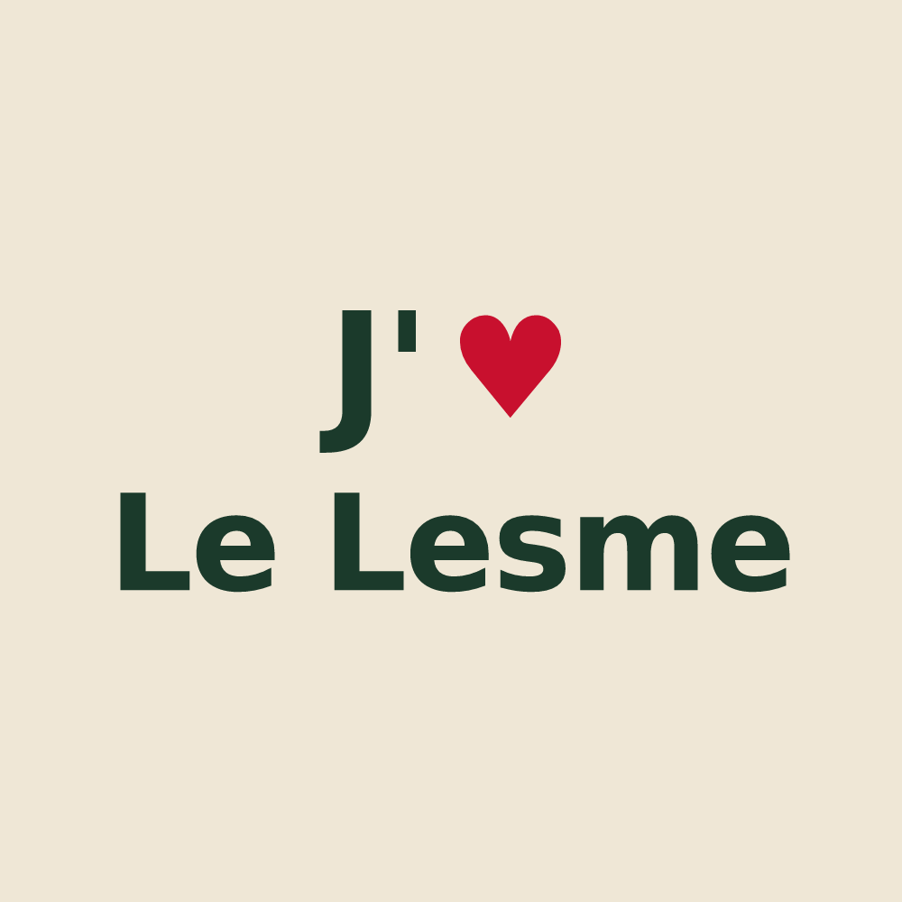 Tote bag personnalisé Le Lesme — design J'aime Le Lesme