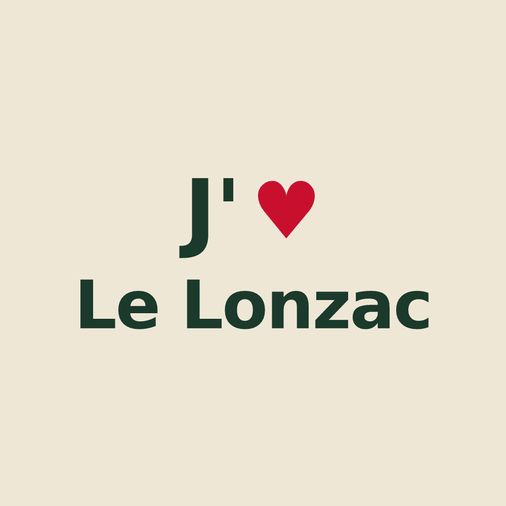Tote bag personnalisé Le Lonzac — design J'aime Le Lonzac