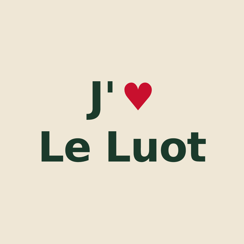 Tote bag personnalisé Le Luot — design J'aime Le Luot