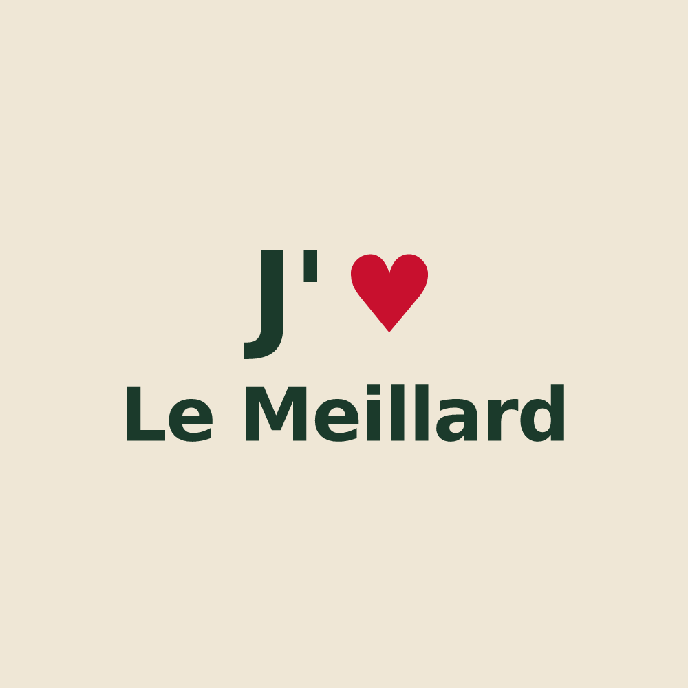 Tote bag personnalisé Le Meillard — design « J'aime Le Meillard » imprimé sur le tote bag
