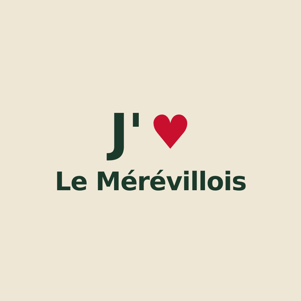 Tote bag personnalisé Le Mérévillois — design J'aime Le Mérévillois