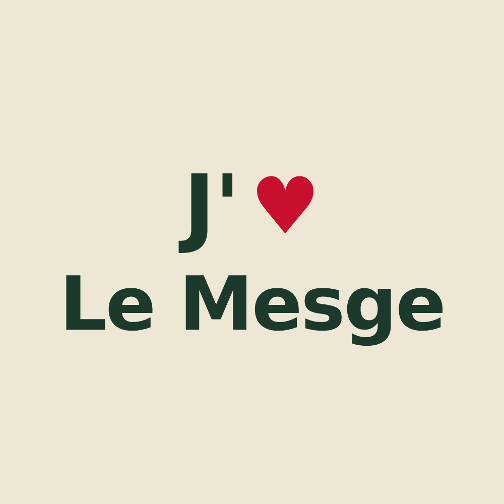 Tote bag personnalisé Le Mesge — design J'aime Le Mesge