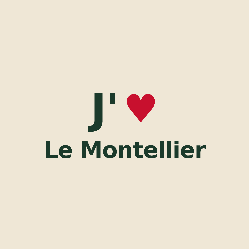 Tote bag personnalisé Le Montellier — design J'aime Le Montellier