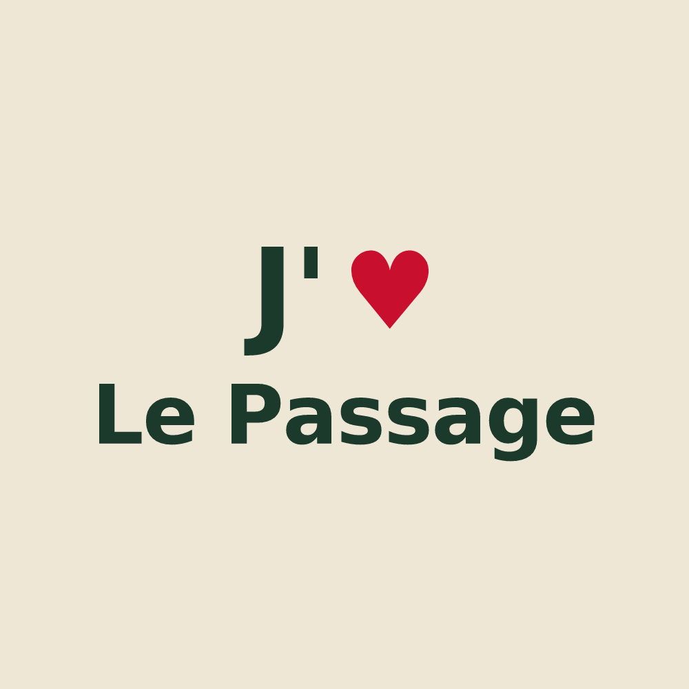 Tote bag personnalisé Le Passage — design J'aime Le Passage