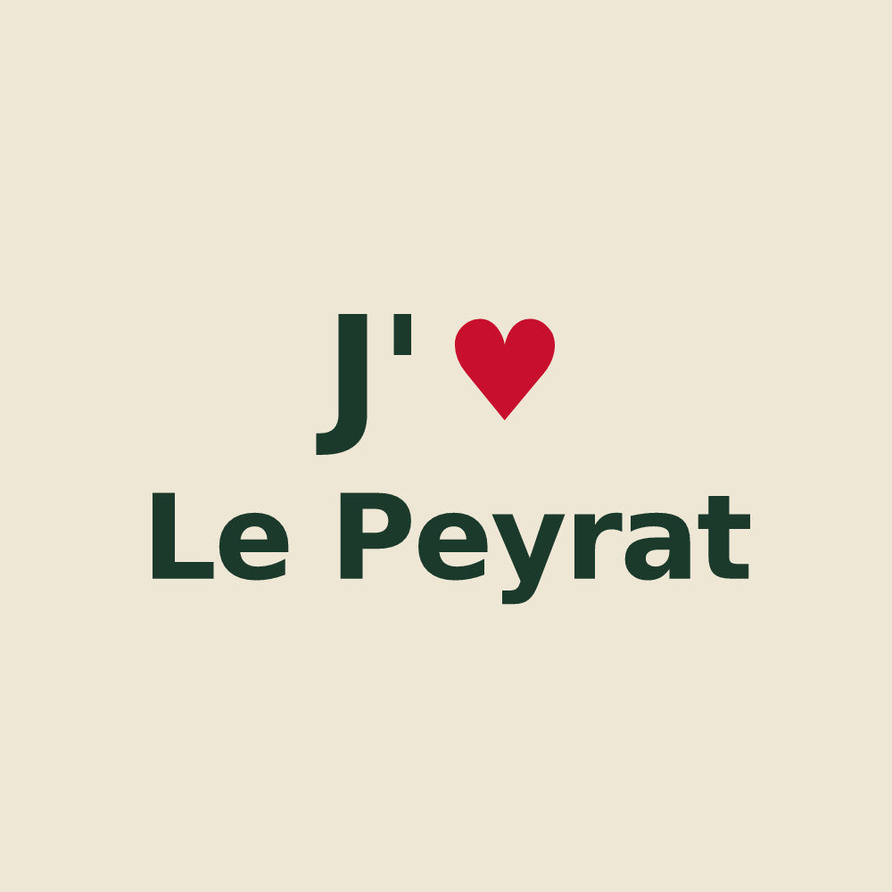Tote bag personnalisé Le Peyrat — design « J'aime Le Peyrat » imprimé sur le tote bag