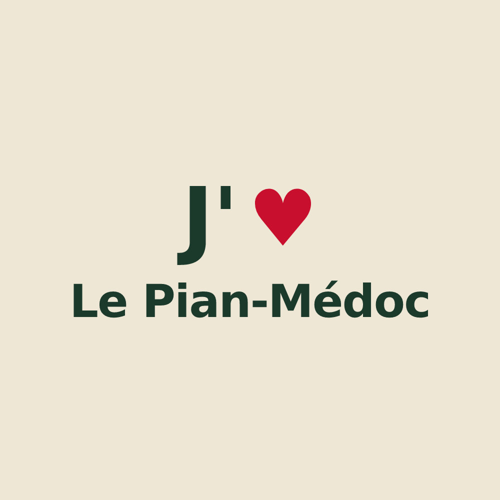 Tote bag personnalisé Le Pian-Médoc — design J'aime Le Pian-Médoc