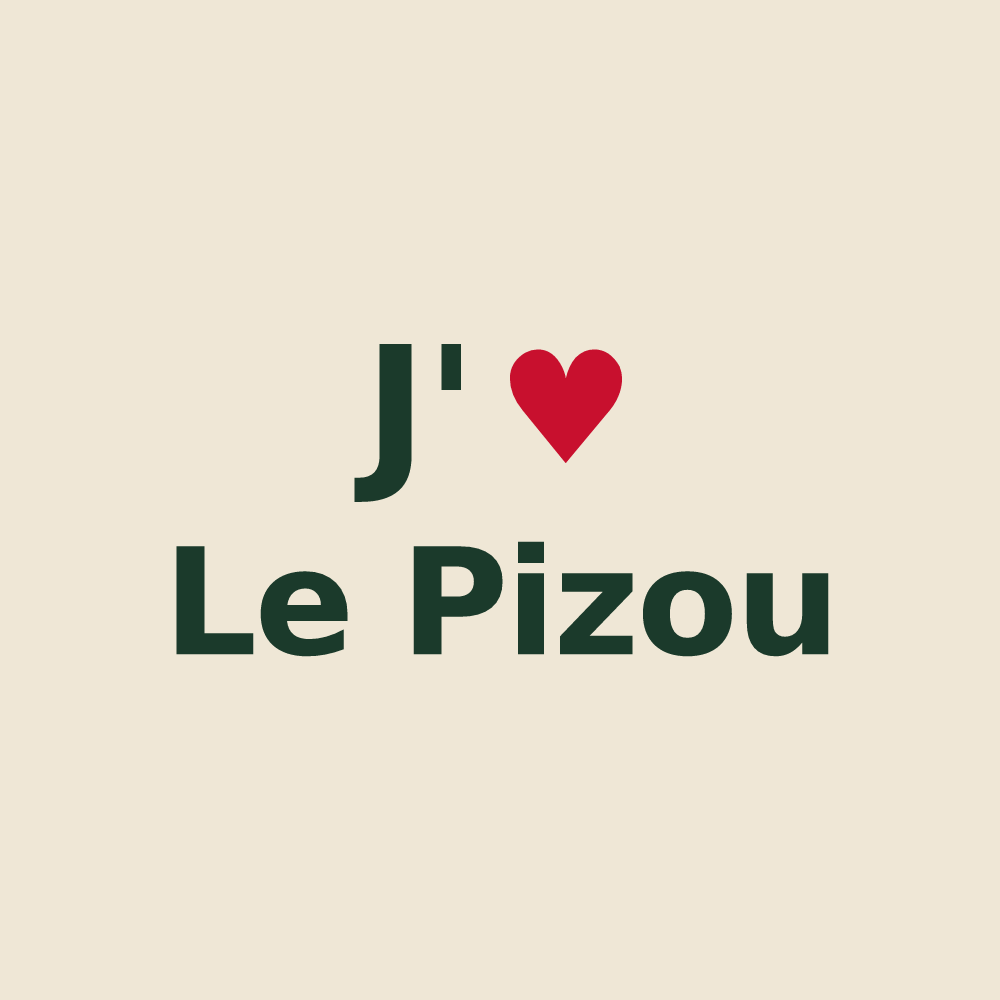 Tote bag personnalisé Le Pizou — design J'aime Le Pizou