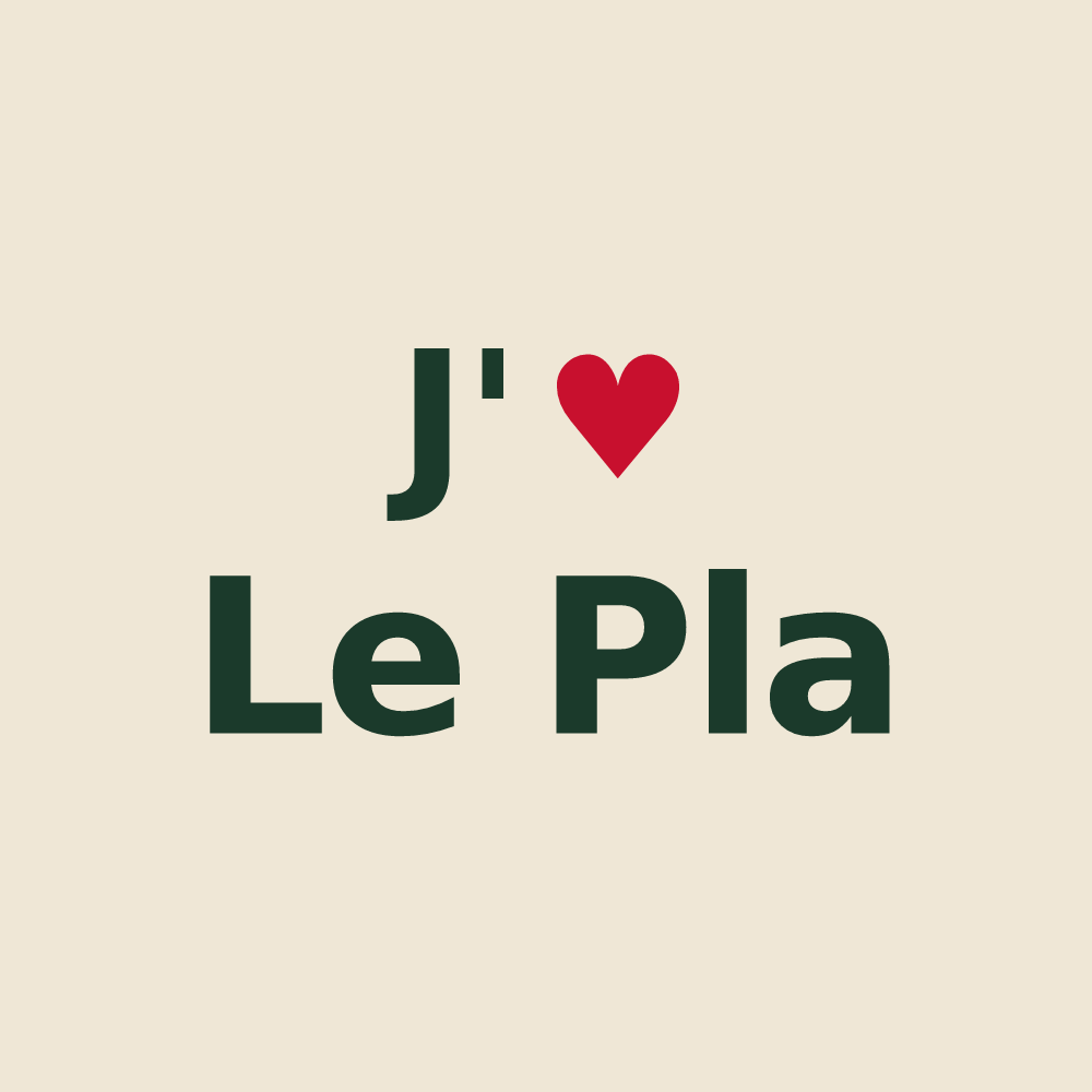 Tote bag personnalisé Le Pla — design J'aime Le Pla