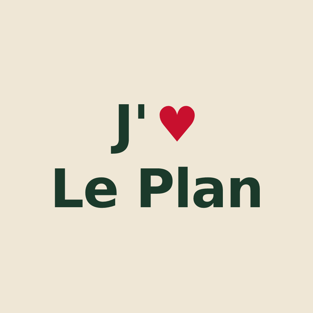 Tote bag personnalisé Le Plan — design J'aime Le Plan