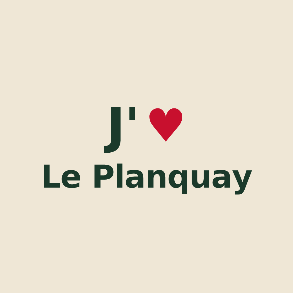 Tote bag personnalisé Le Planquay — design J'aime Le Planquay