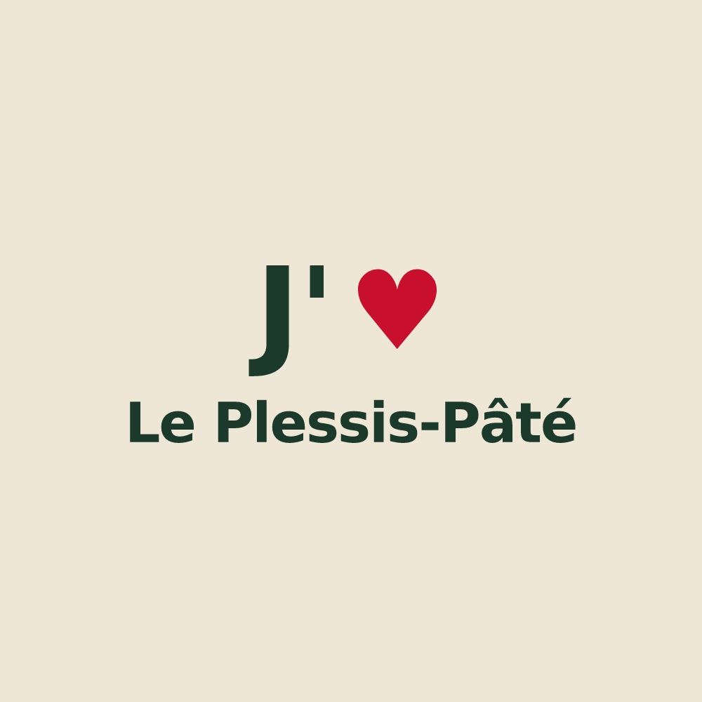 Tote bag personnalisé Le Plessis-Pâté — design J'aime Le Plessis-Pâté
