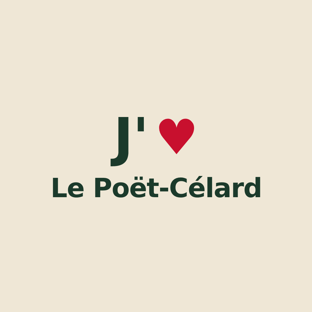 Tote bag personnalisé Le Poët-Célard — design J'aime Le Poët-Célard