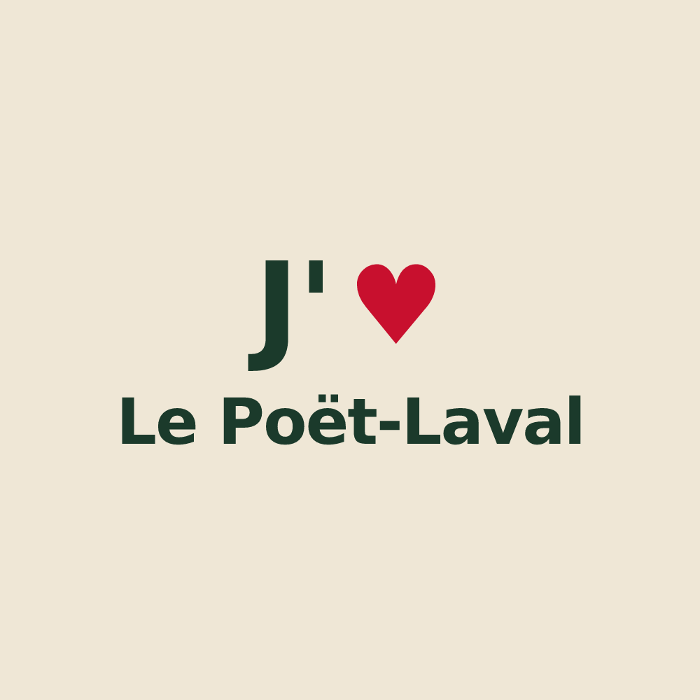 Tote bag personnalisé Le Poët-Laval — design J'aime Le Poët-Laval
