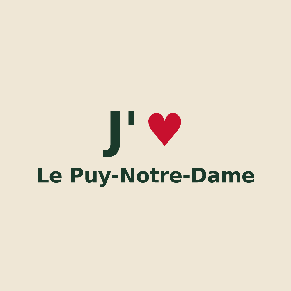 Tote bag personnalisé Le Puy-Notre-Dame — design J'aime Le Puy-Notre-Dame