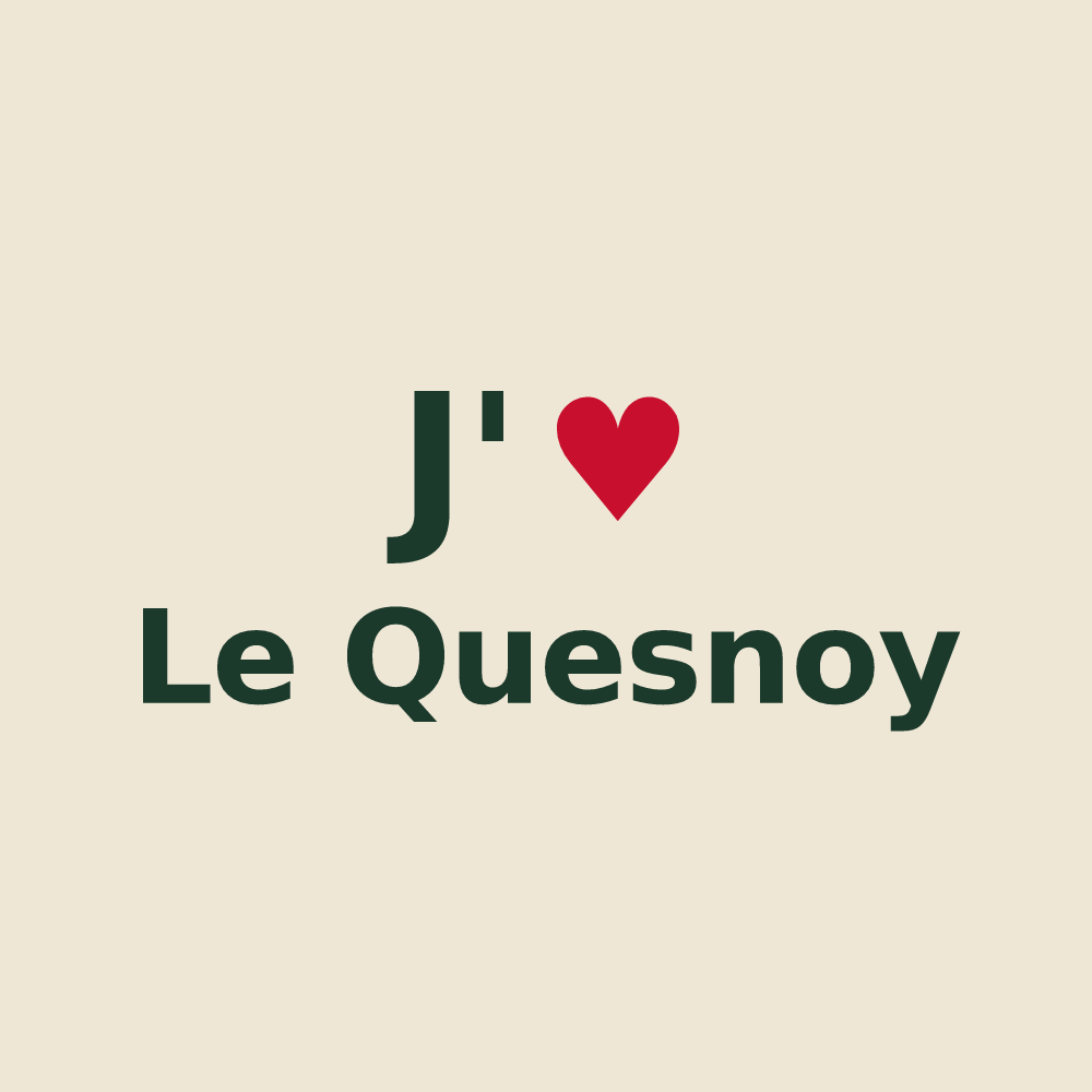 Tote bag personnalisé Le Quesnoy — design « J'aime Le Quesnoy » imprimé sur le tote bag