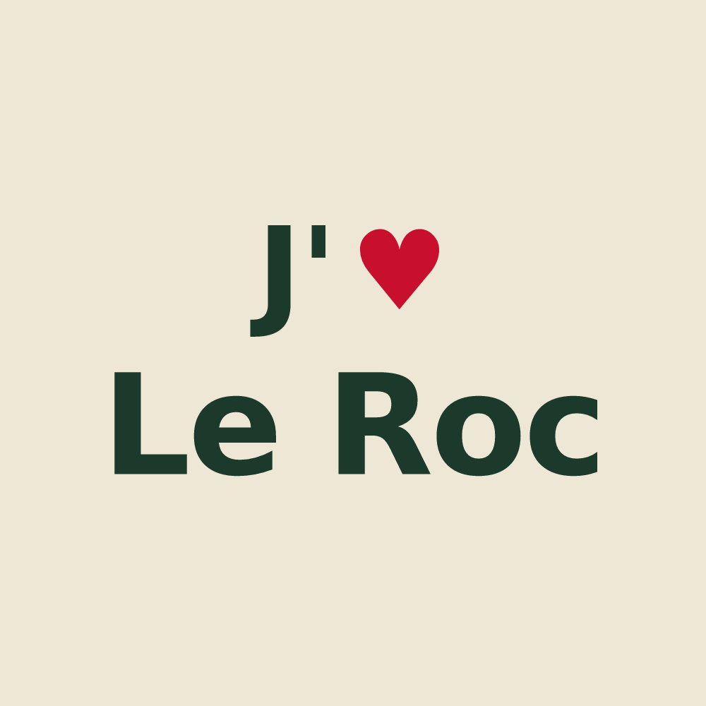 Tote bag personnalisé Le Roc — design J'aime Le Roc