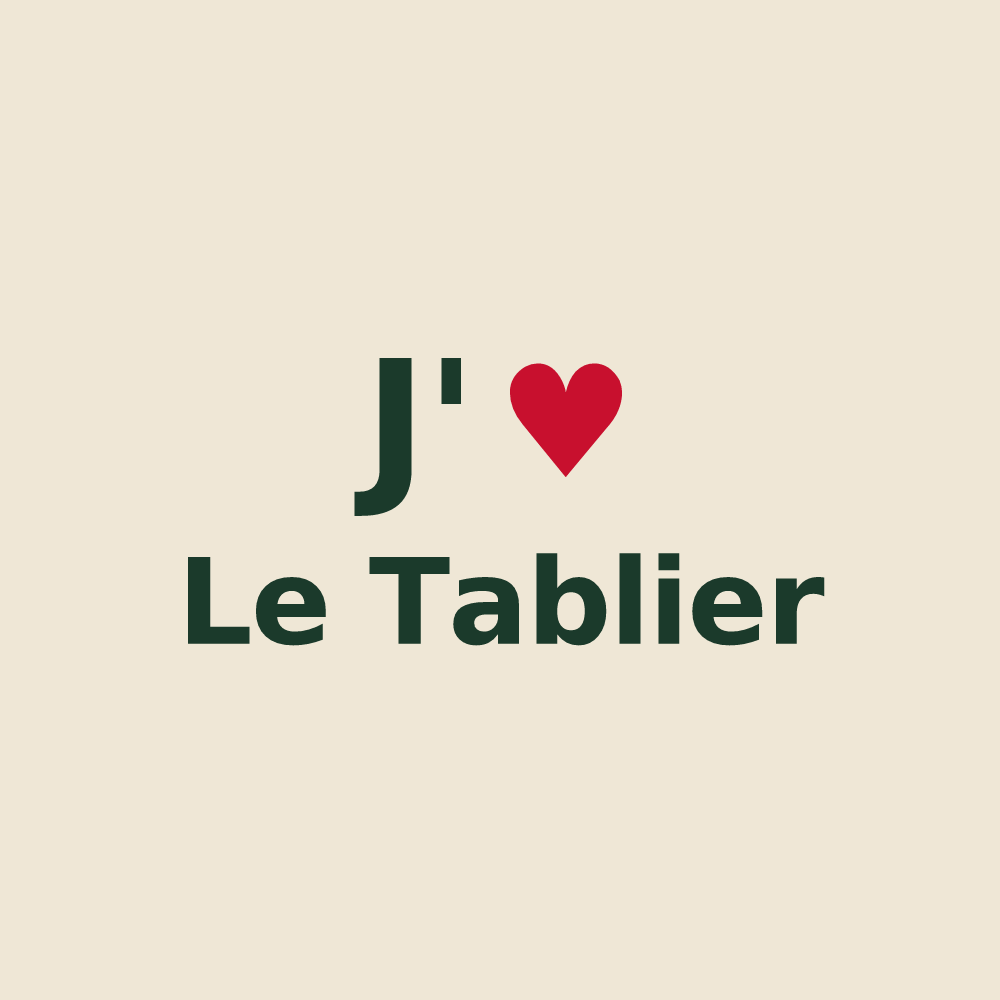 Tote bag personnalisé Le Tablier — design J'aime Le Tablier