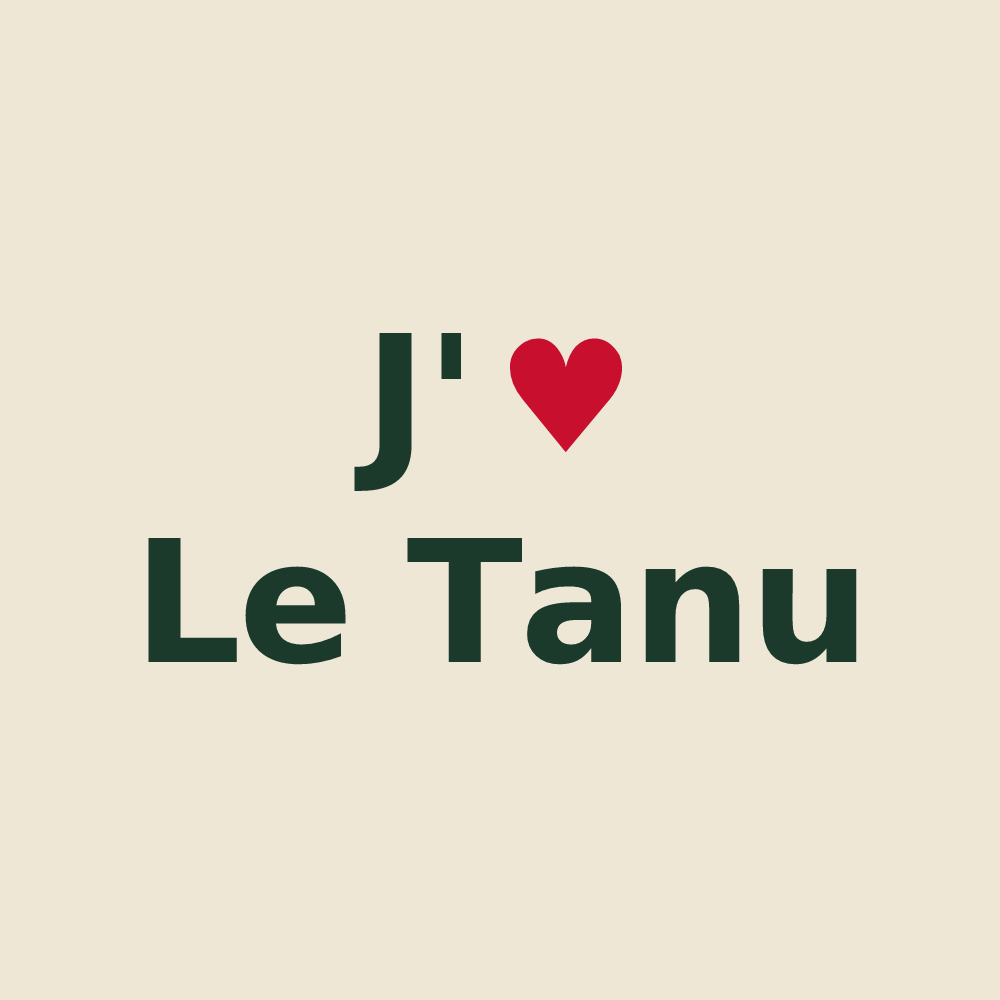 Tote bag personnalisé Le Tanu — design J'aime Le Tanu