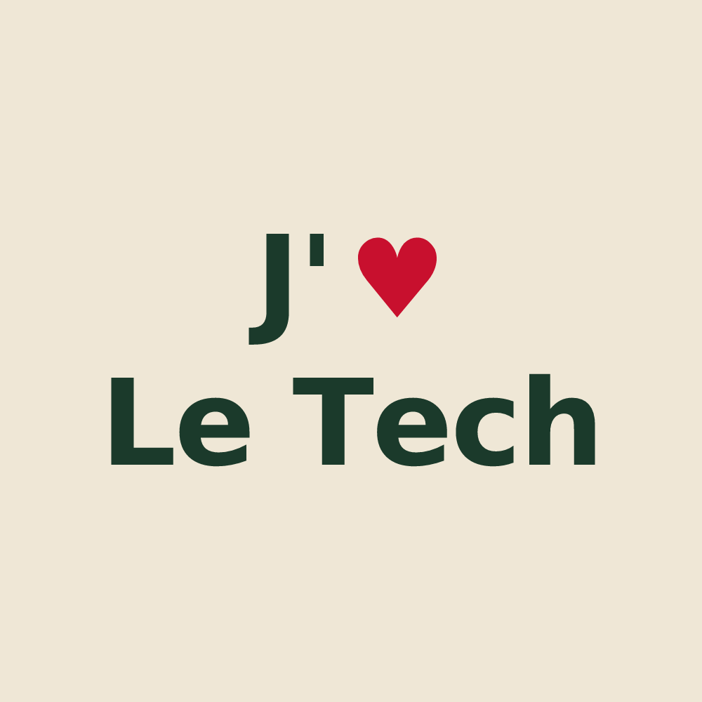 Tote bag personnalisé Le Tech — design J'aime Le Tech