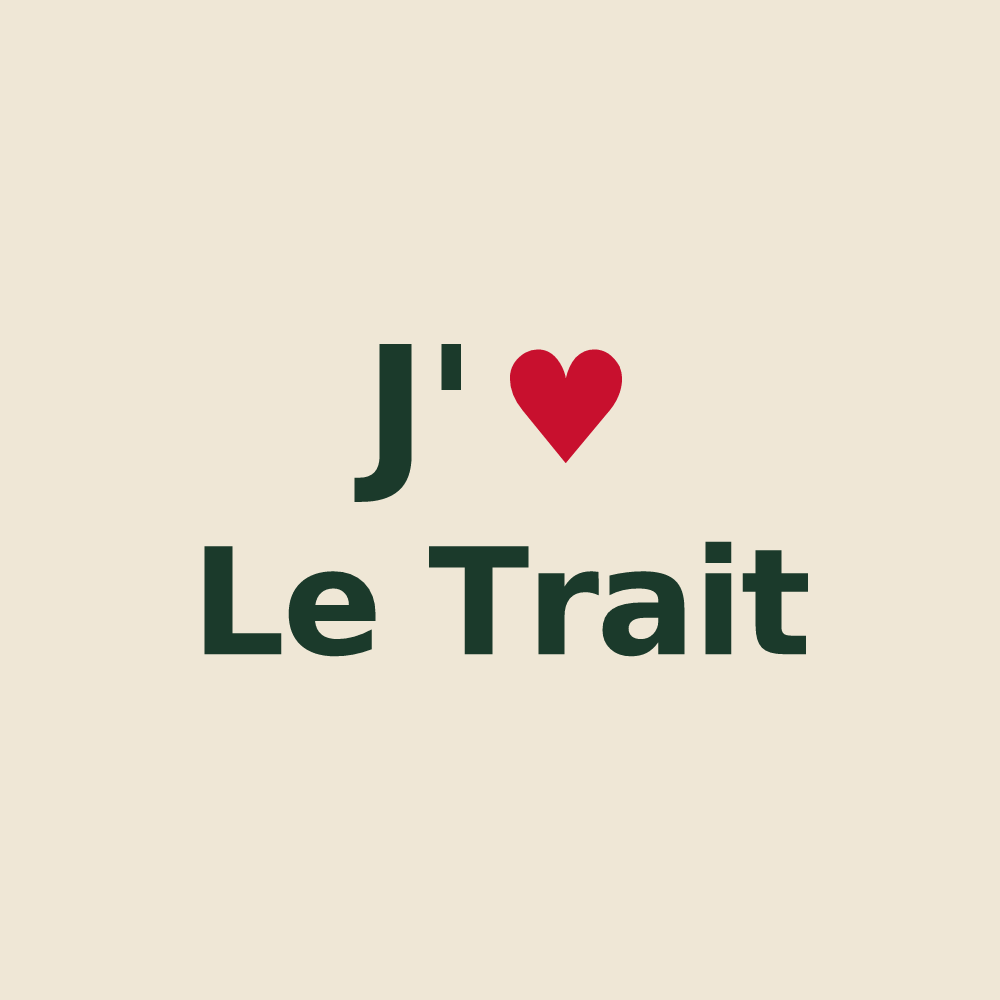 Tote bag personnalisé Le Trait — design J'aime Le Trait