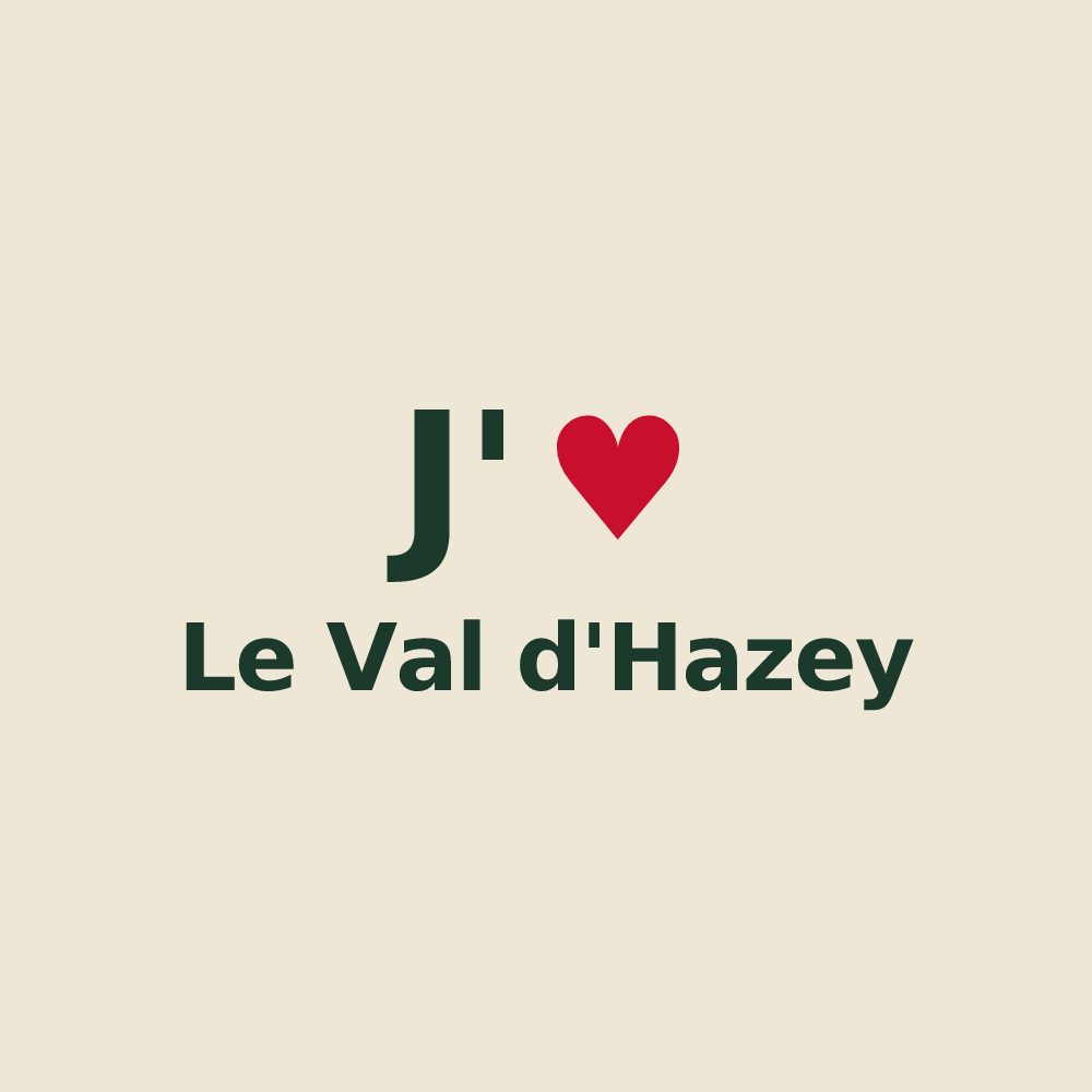 Tote bag personnalisé Le Val d'Hazey — design J'aime Le Val d'Hazey