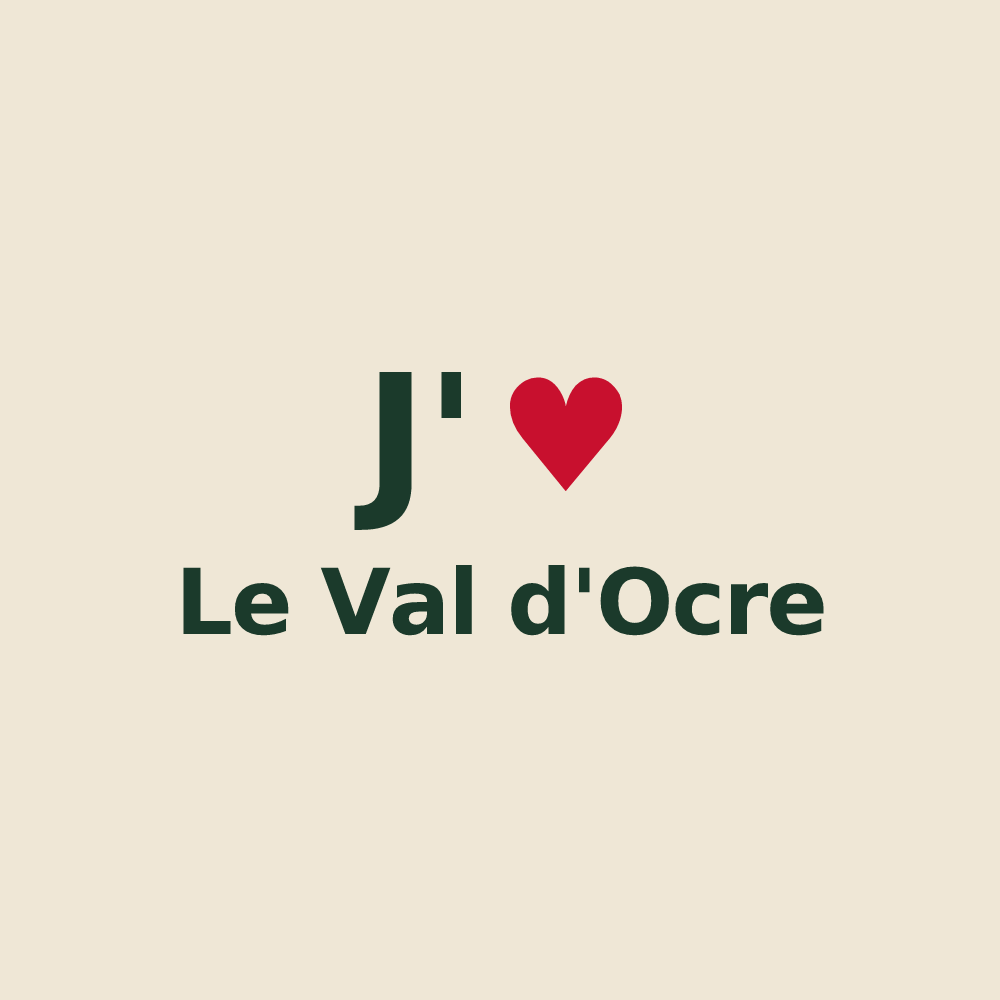 Tote bag personnalisé Le Val d'Ocre — design J'aime Le Val d'Ocre