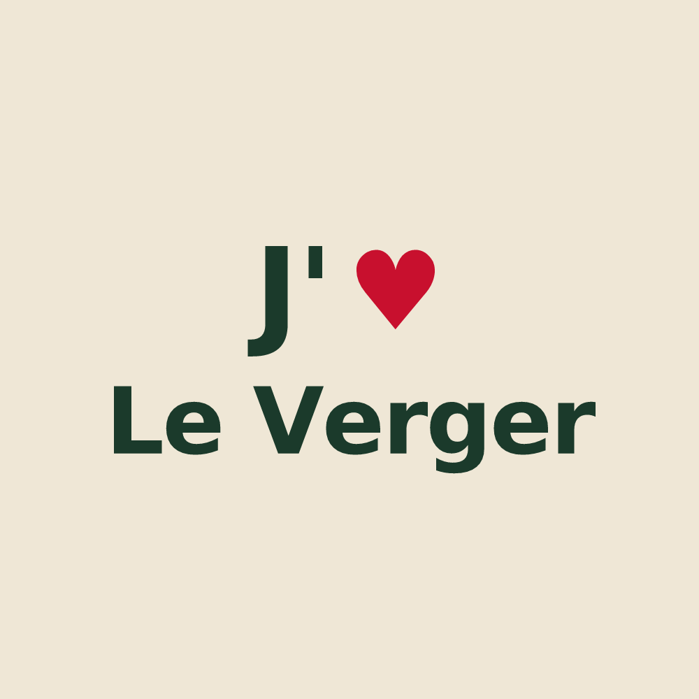 Tote bag personnalisé Le Verger — design J'aime Le Verger