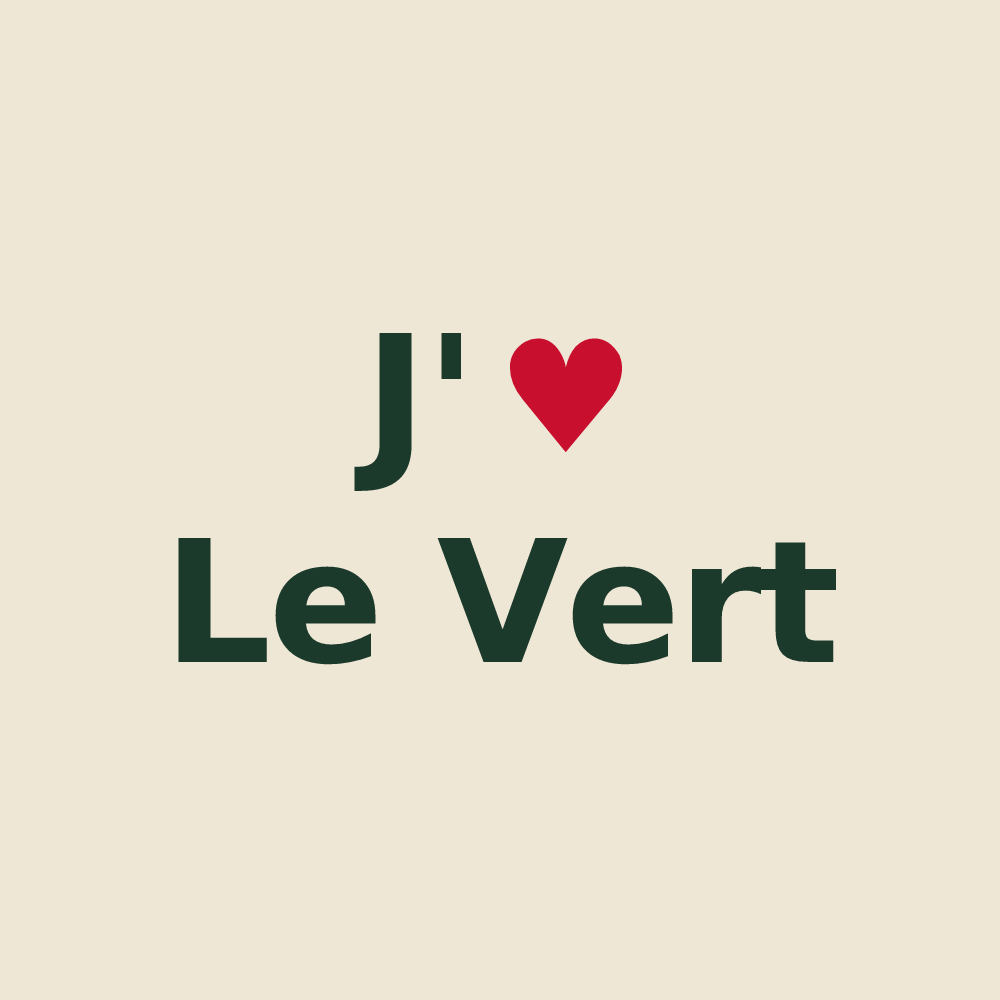 Tote bag personnalisé Le Vert — design J'aime Le Vert