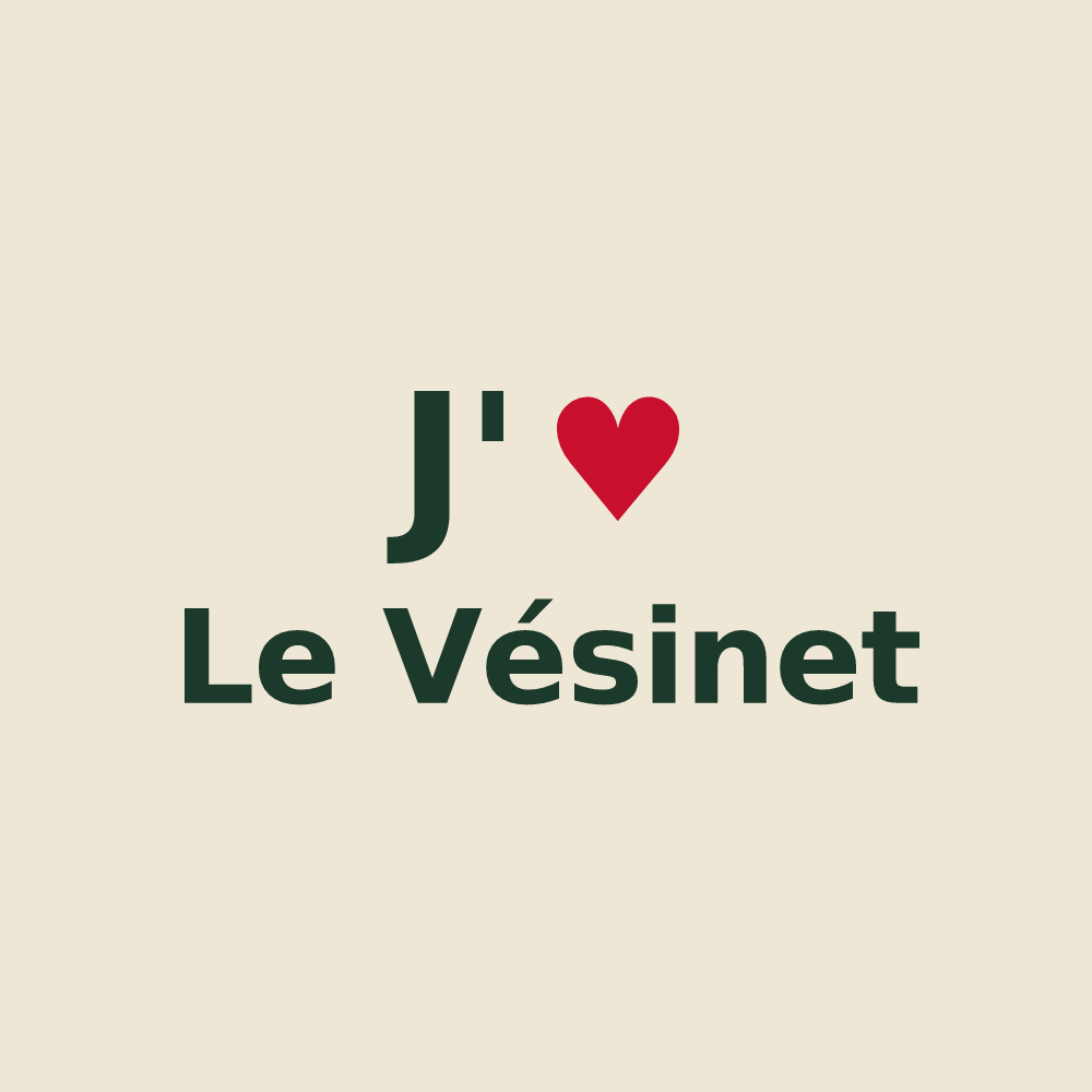 Tote bag personnalisé Le Vésinet — design J'aime Le Vésinet