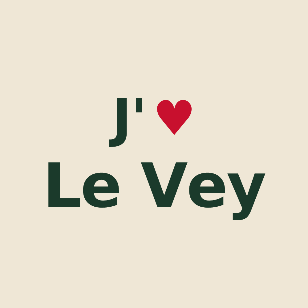 Tote bag personnalisé Le Vey — design J'aime Le Vey