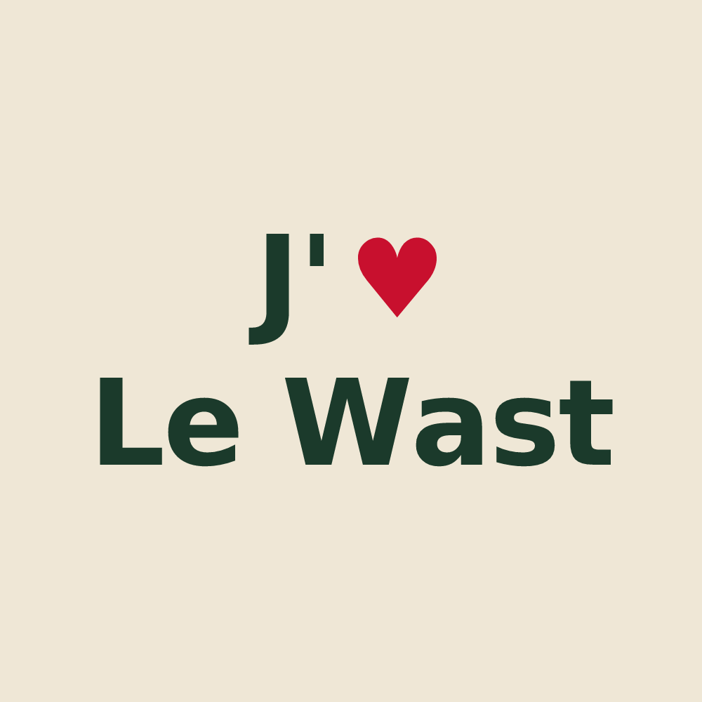 Tote bag personnalisé Le Wast — design J'aime Le Wast