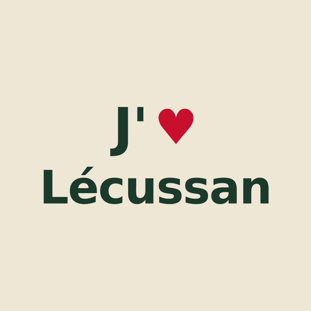 Tote bag personnalisé Lécussan — design J'aime Lécussan