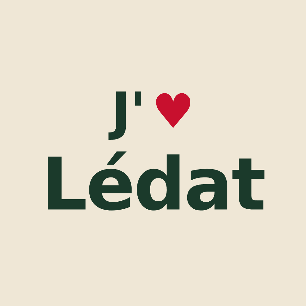 Tote bag personnalisé Lédat — design J'aime Lédat