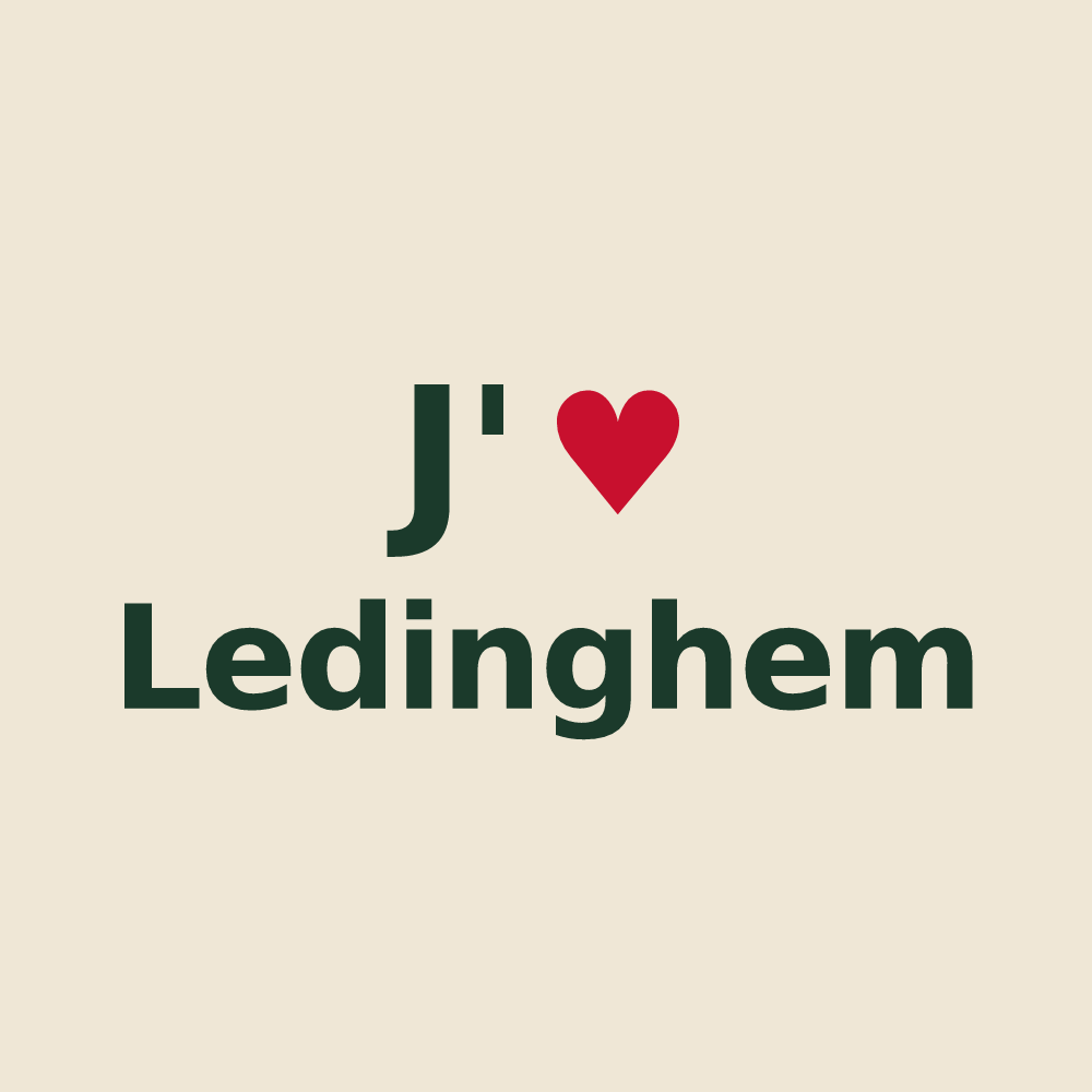 Tote bag personnalisé Ledinghem — design J'aime Ledinghem