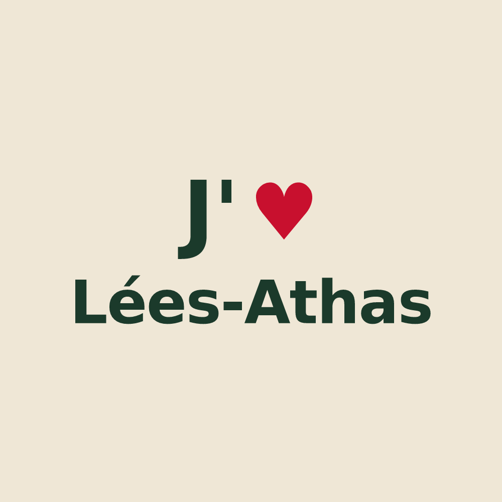 Tote bag personnalisé Lées-Athas — design J'aime Lées-Athas