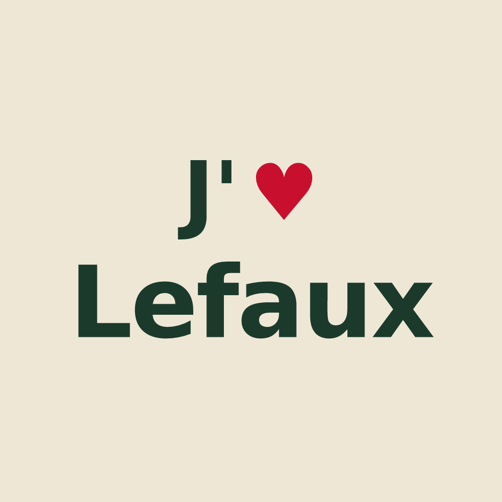 Tote bag personnalisé Lefaux — design « J'aime Lefaux » imprimé sur le tote bag