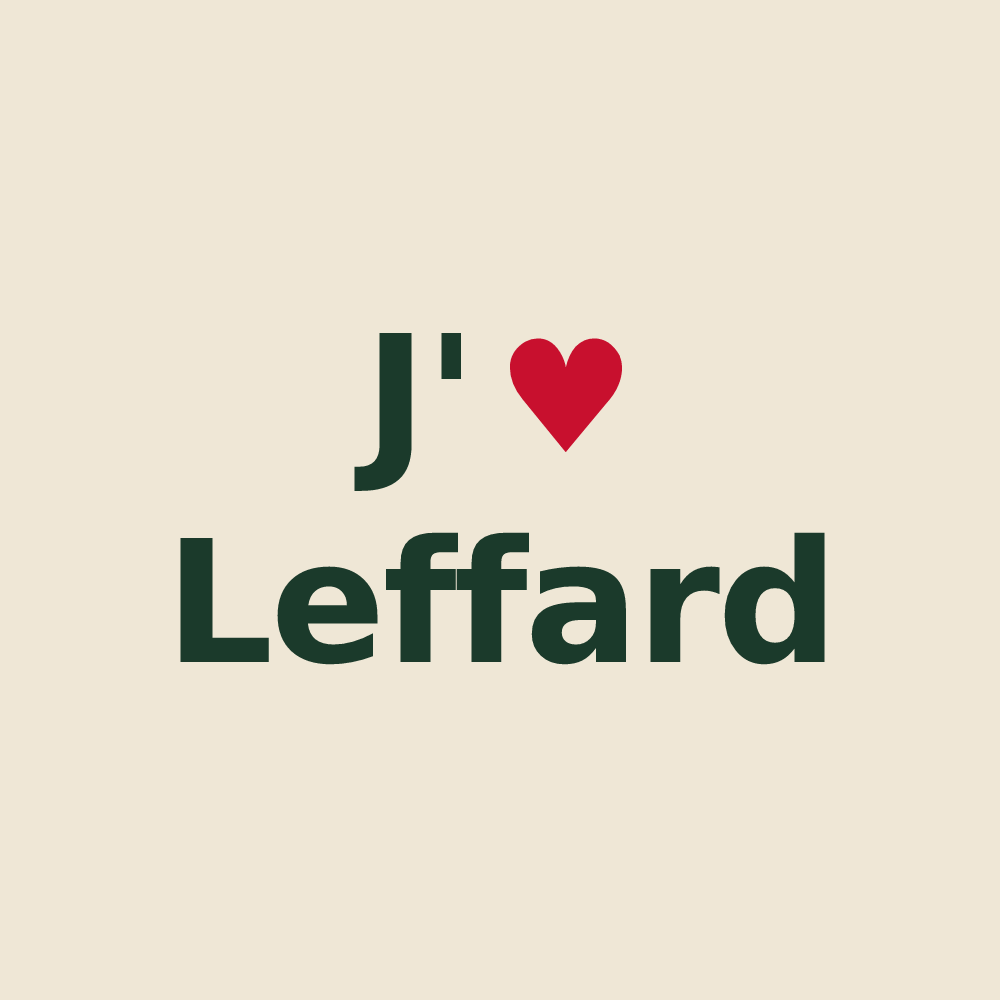 Tote bag personnalisé Leffard — design « J'aime Leffard » imprimé sur le tote bag