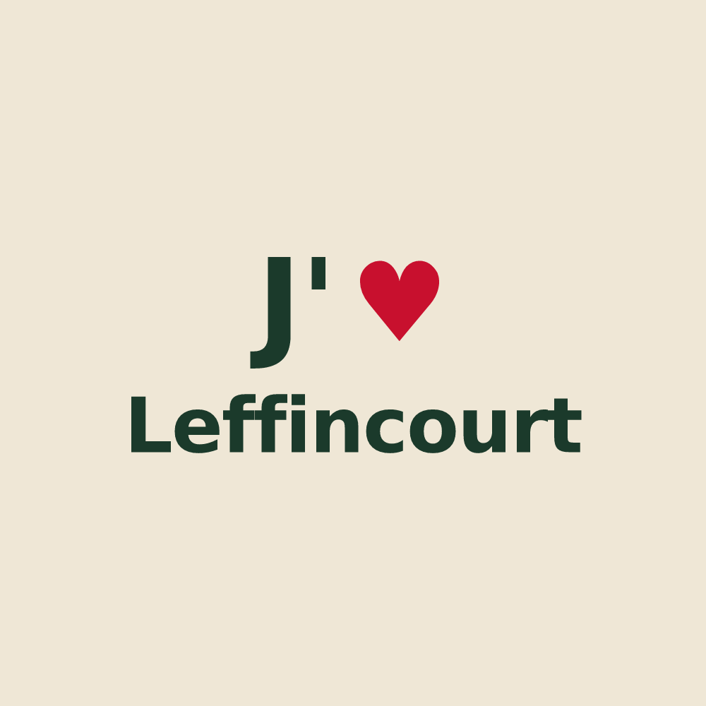 Tote bag personnalisé Leffincourt — design J'aime Leffincourt
