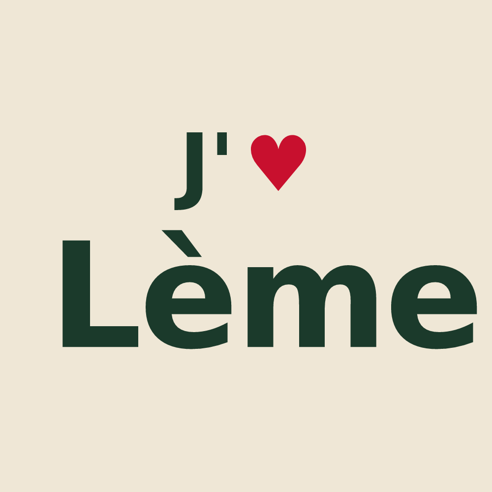 Tote bag personnalisé Lème — design J'aime Lème
