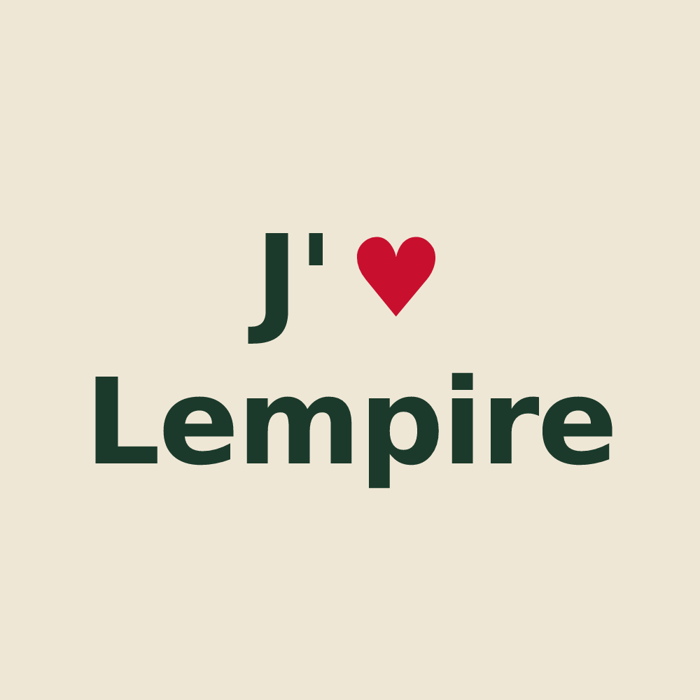 Tote bag personnalisé Lempire — design J'aime Lempire