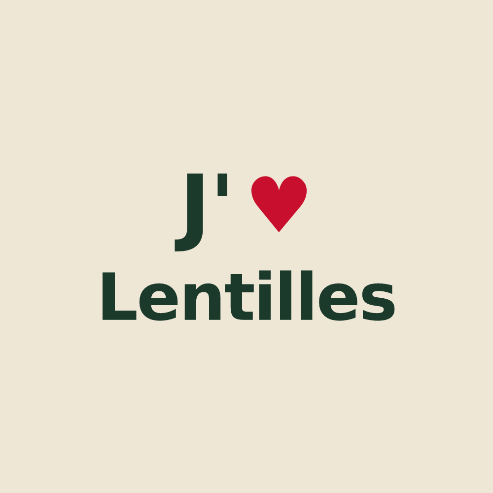Tote bag personnalisé Lentilles — design J'aime Lentilles