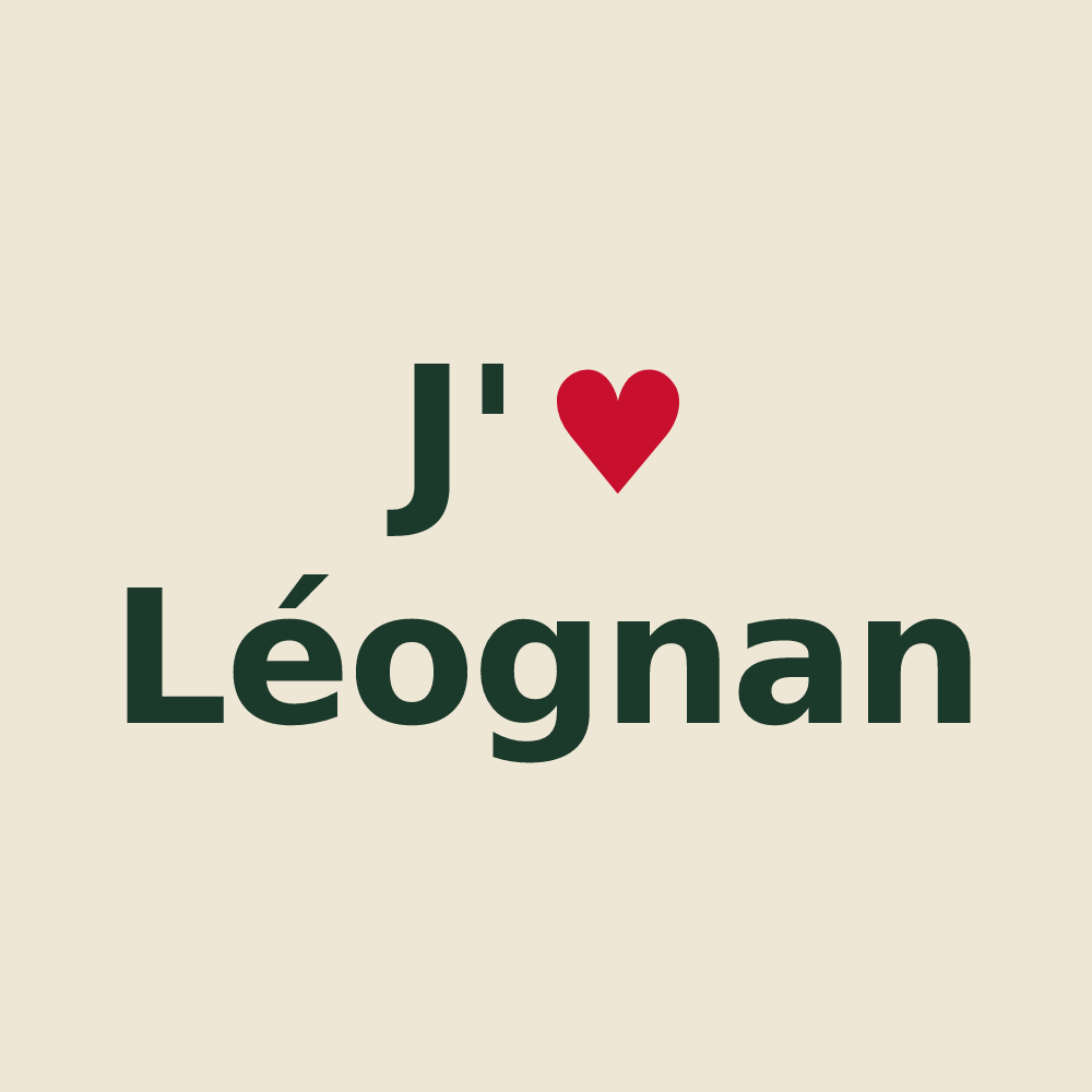 Tote bag personnalisé Léognan — design J'aime Léognan