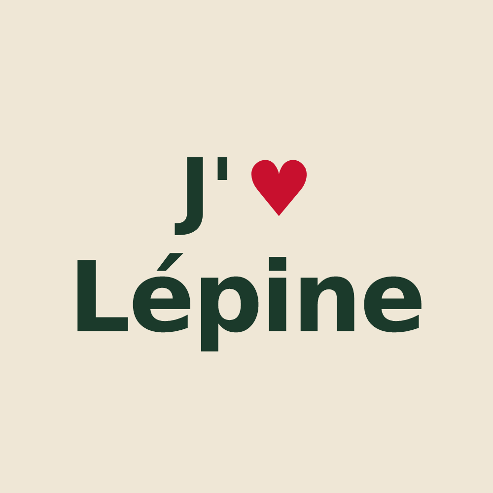 Tote bag personnalisé Lépine — design J'aime Lépine
